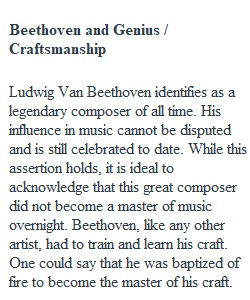 Beethoven and Genius